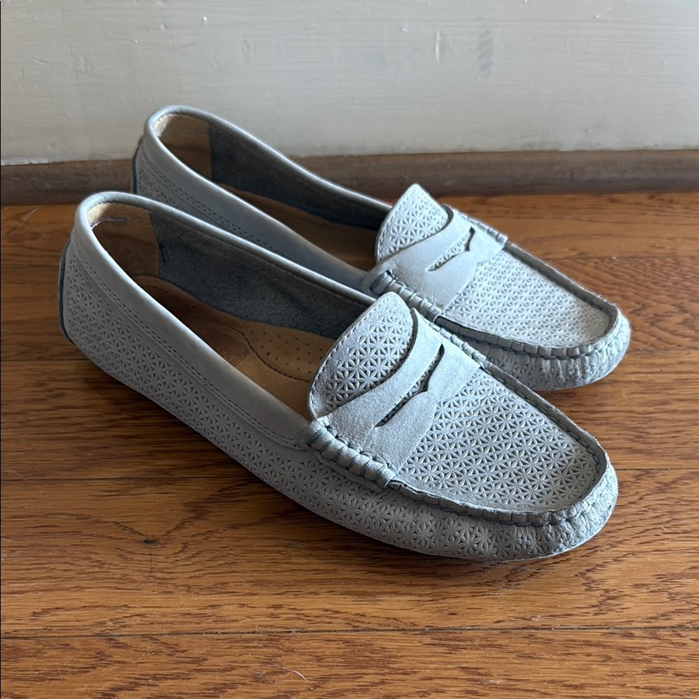 Ralph Lauren Camila Gray Leather Loafers